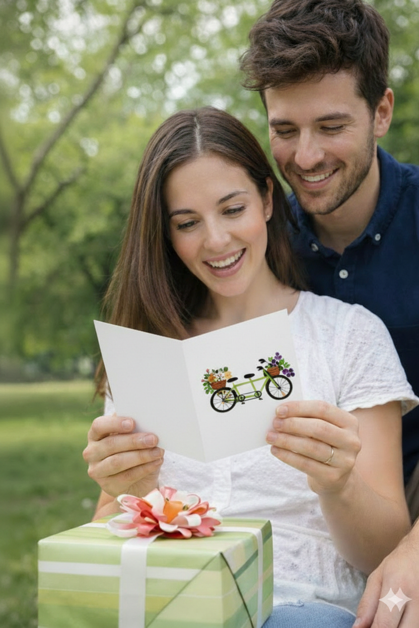 Quilling 'You & I' Bicycle Card