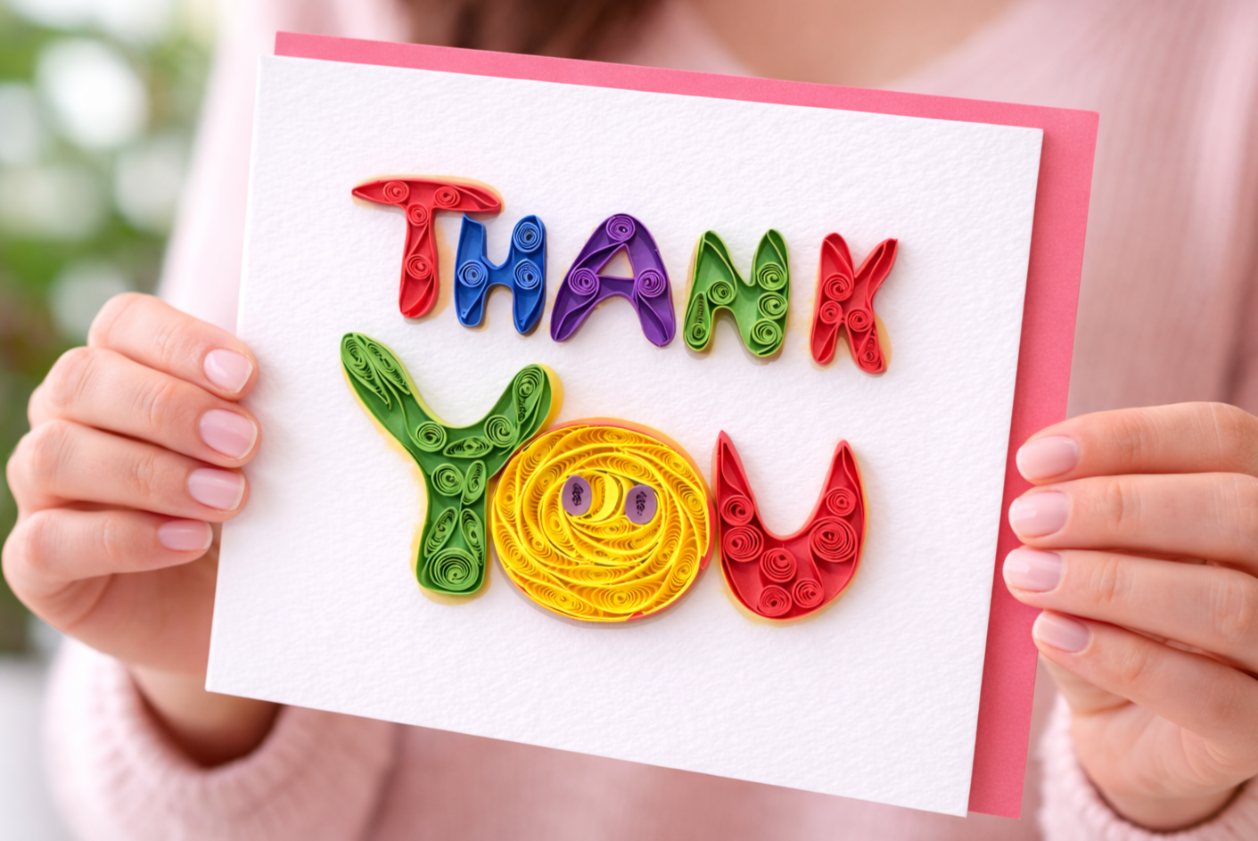 Colorful Thank You Quilling Greeting Card