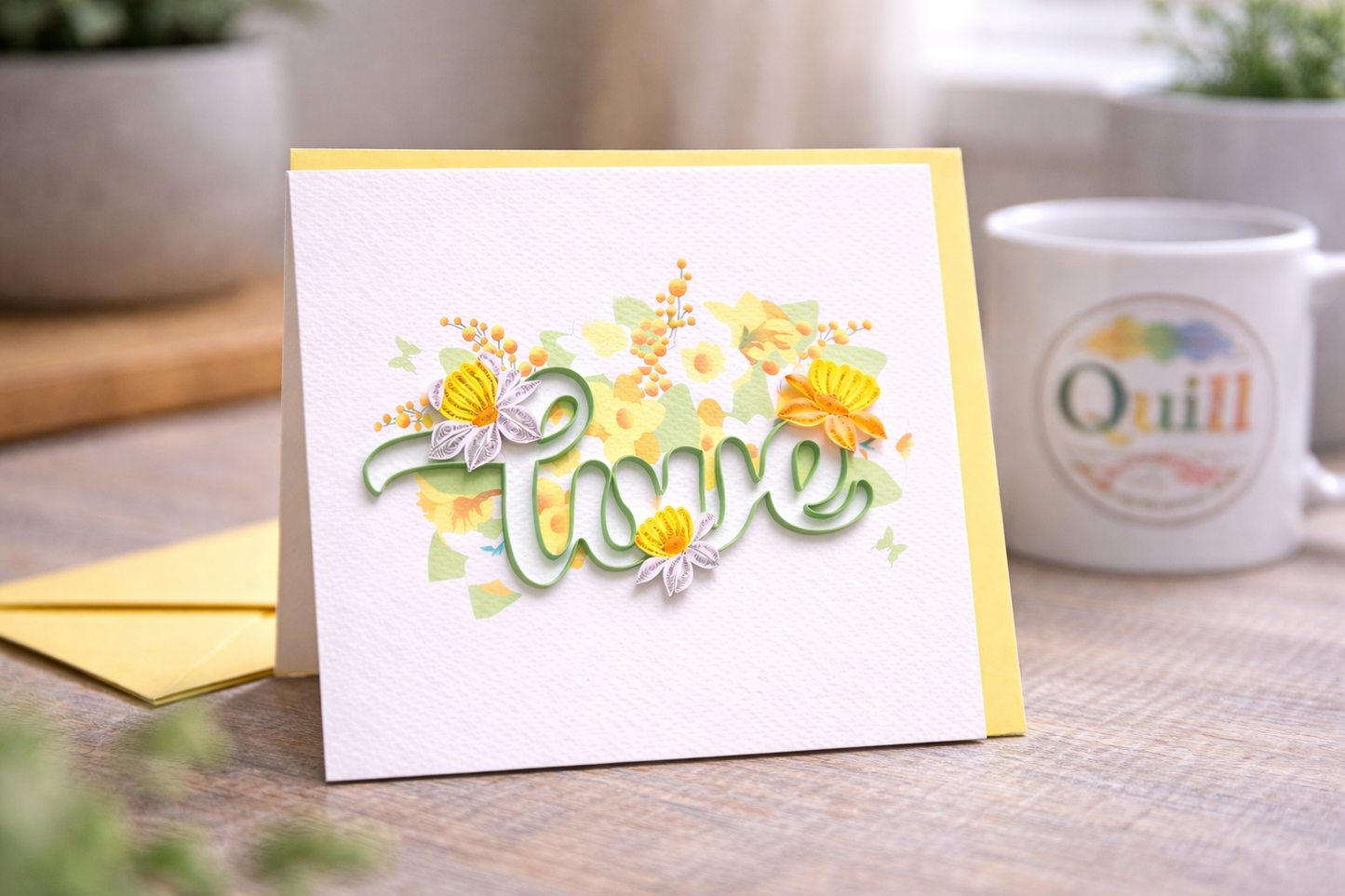 Floral LOVE Quilled Card