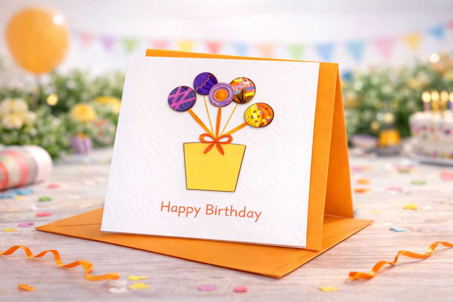 Floral Quilled Birthday Card