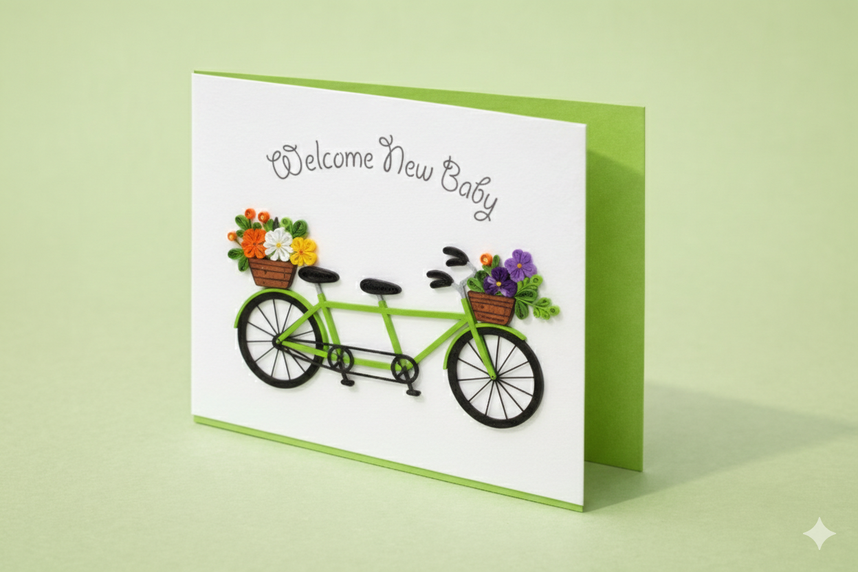 Quilling 'You & I' Bicycle Card