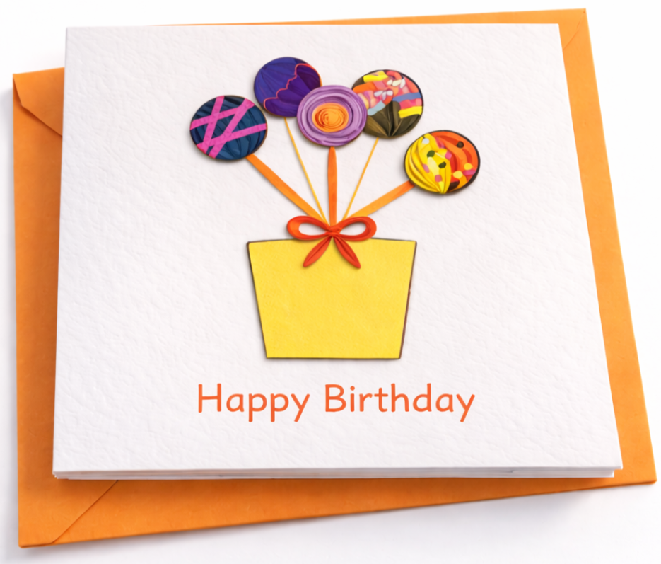 Floral Quilled Birthday Card