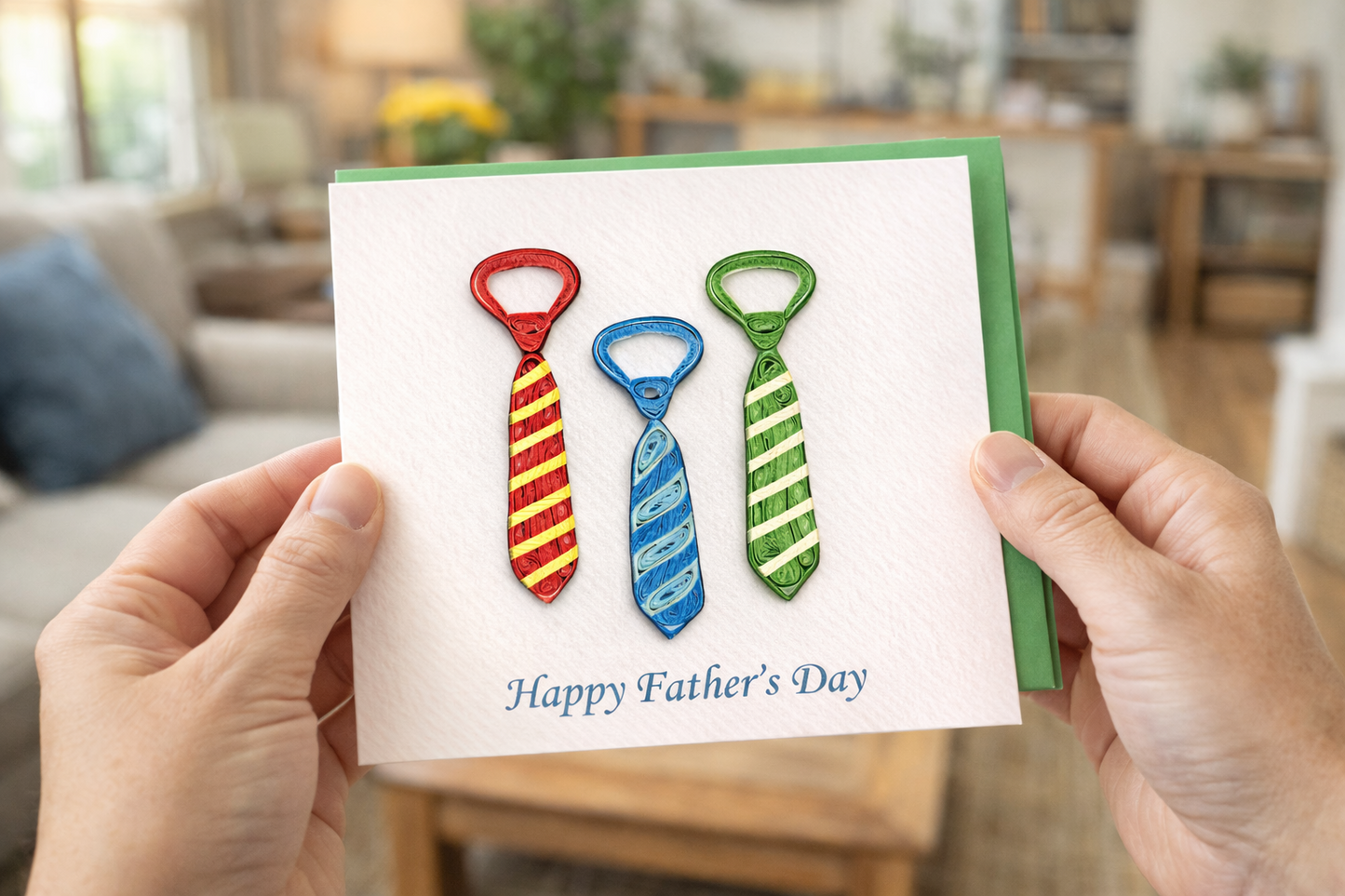 Fathers Day 'Necktie' Quilled Card