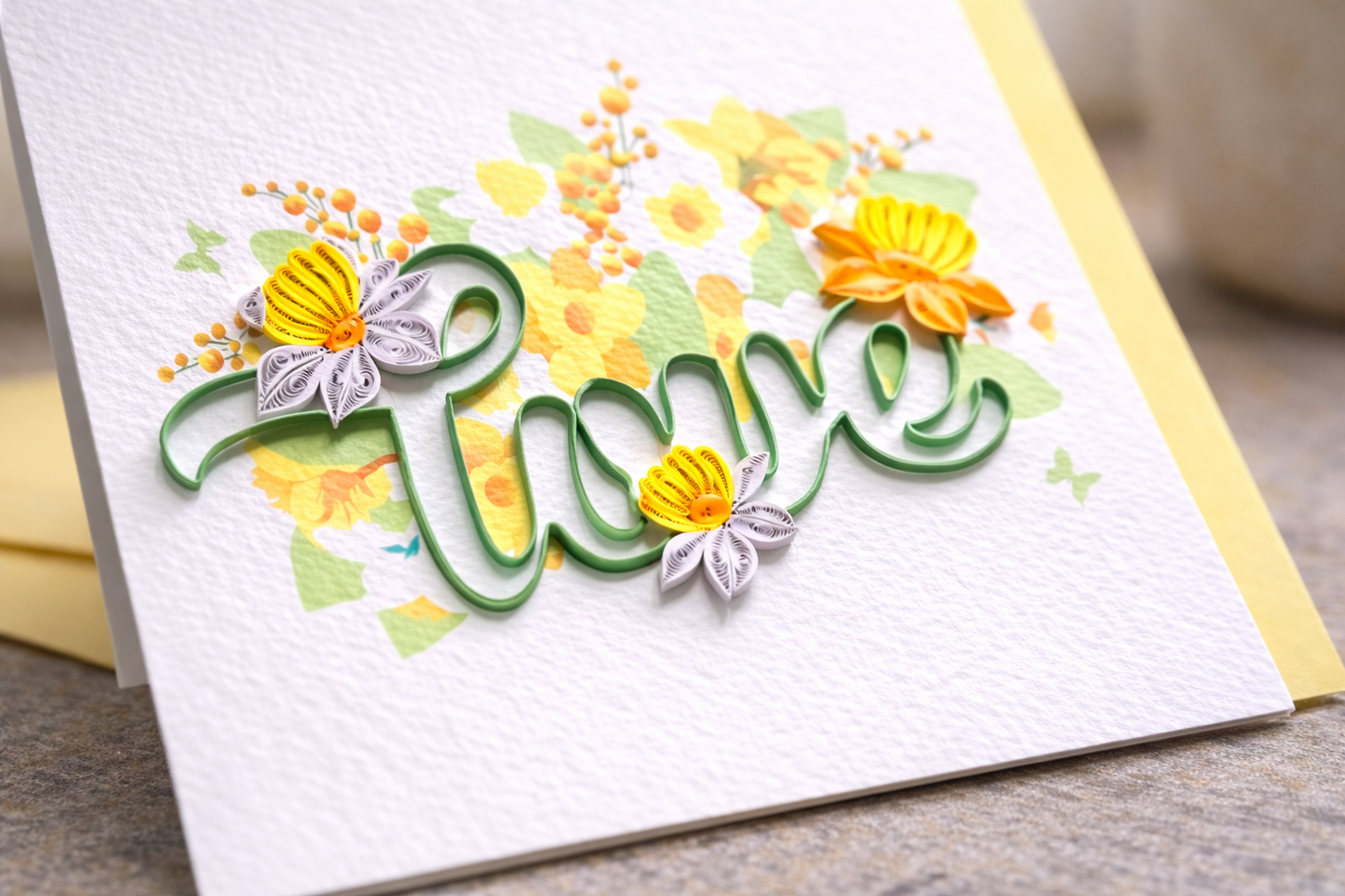 Floral LOVE Quilled Card