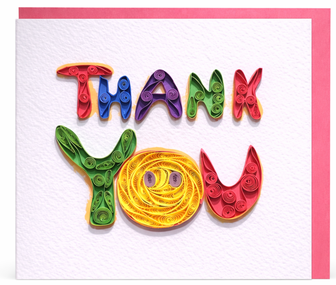 Colorful Thank You Quilling Greeting Card