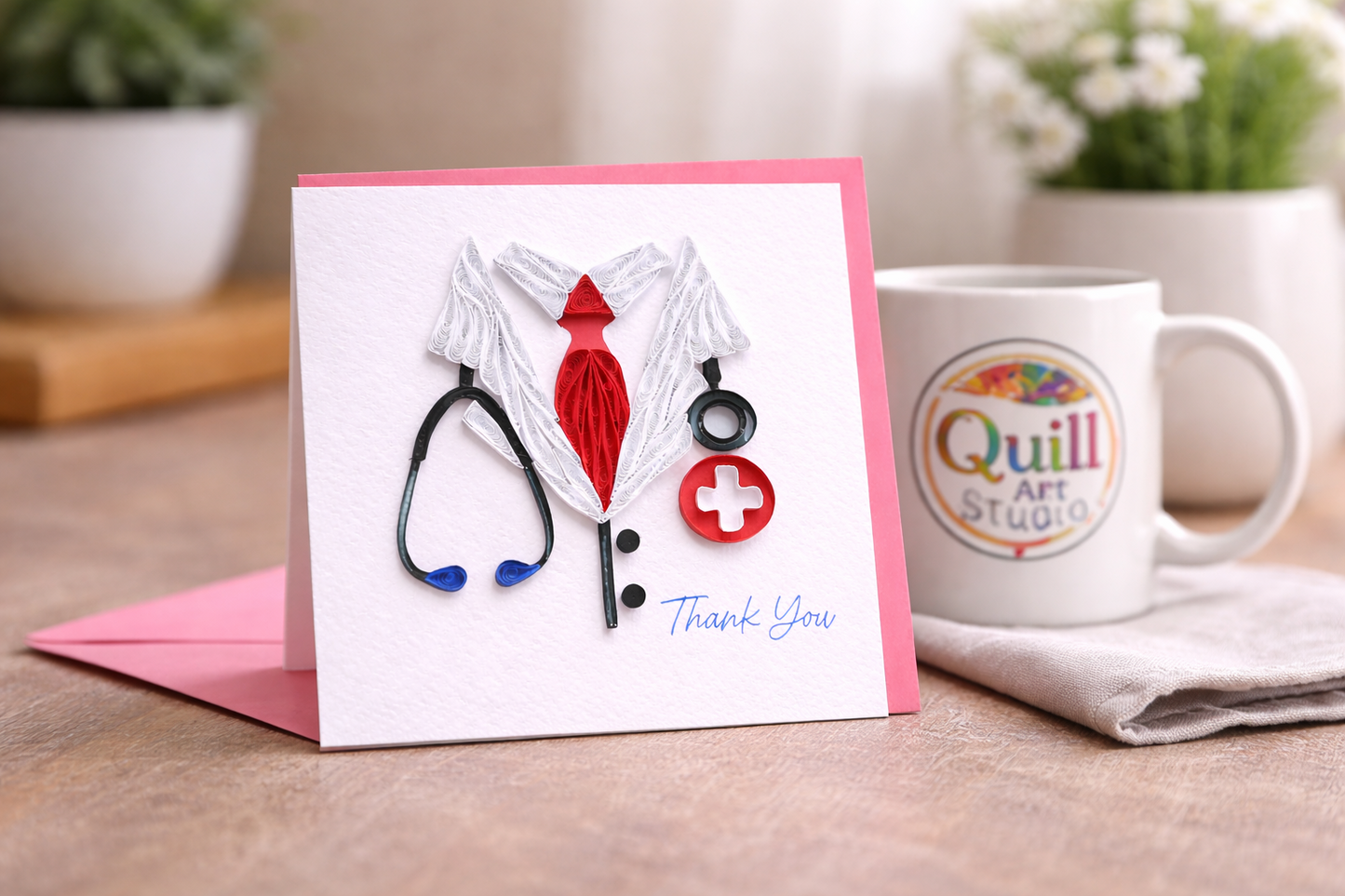Quilling "Medical Team" Thank You Card