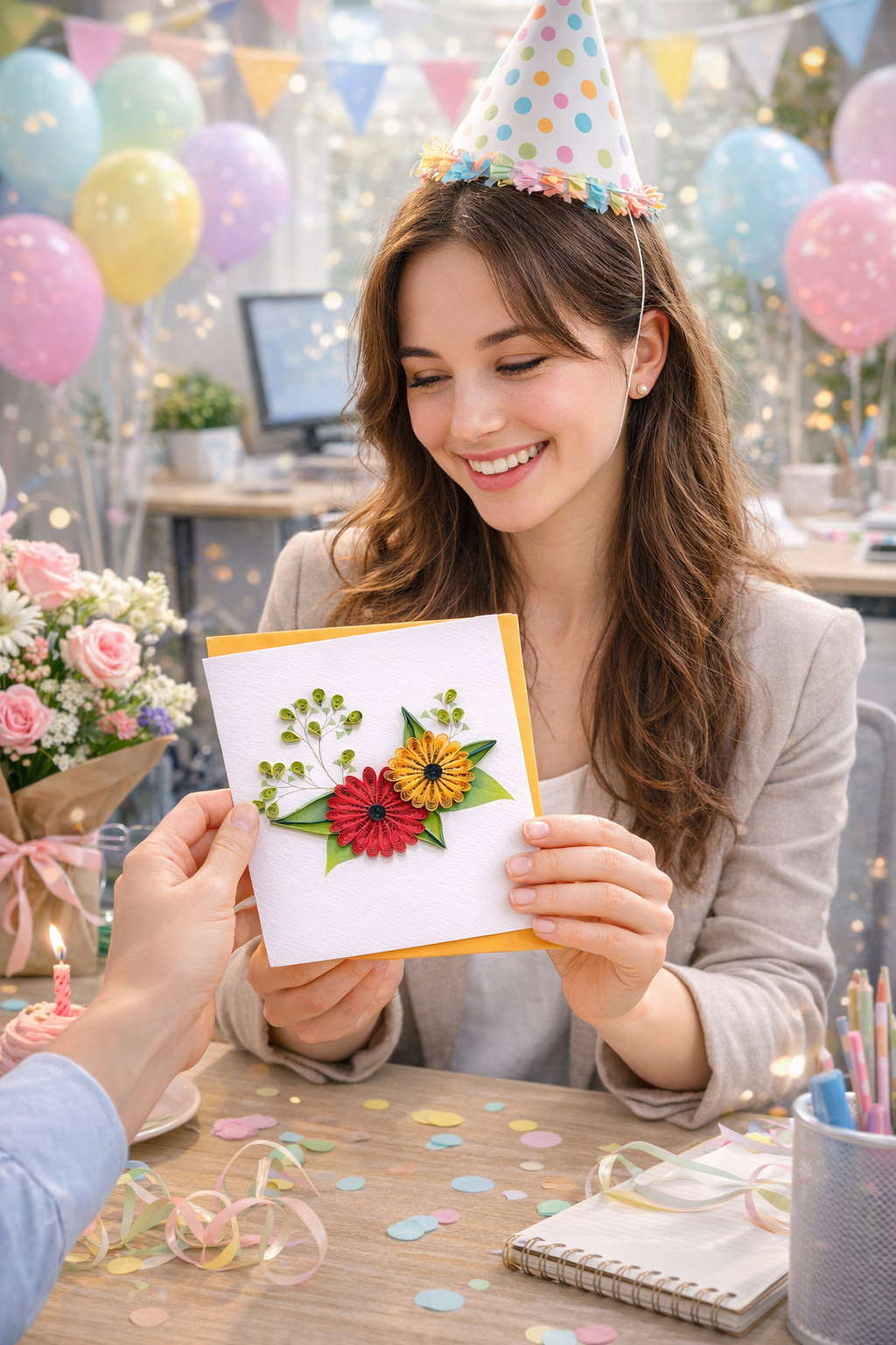 Quilling 'Thinking of You" Greeting Card