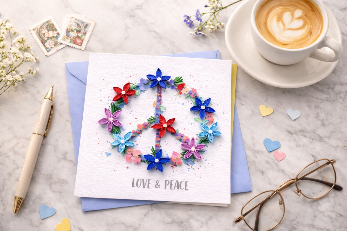 Quilling "Peace Sign" Friendship Greeting Card