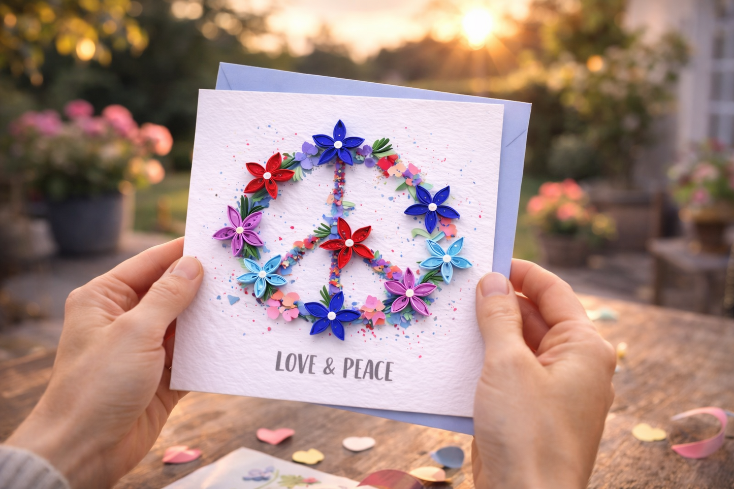 Quilling "Peace Sign" Friendship Greeting Card