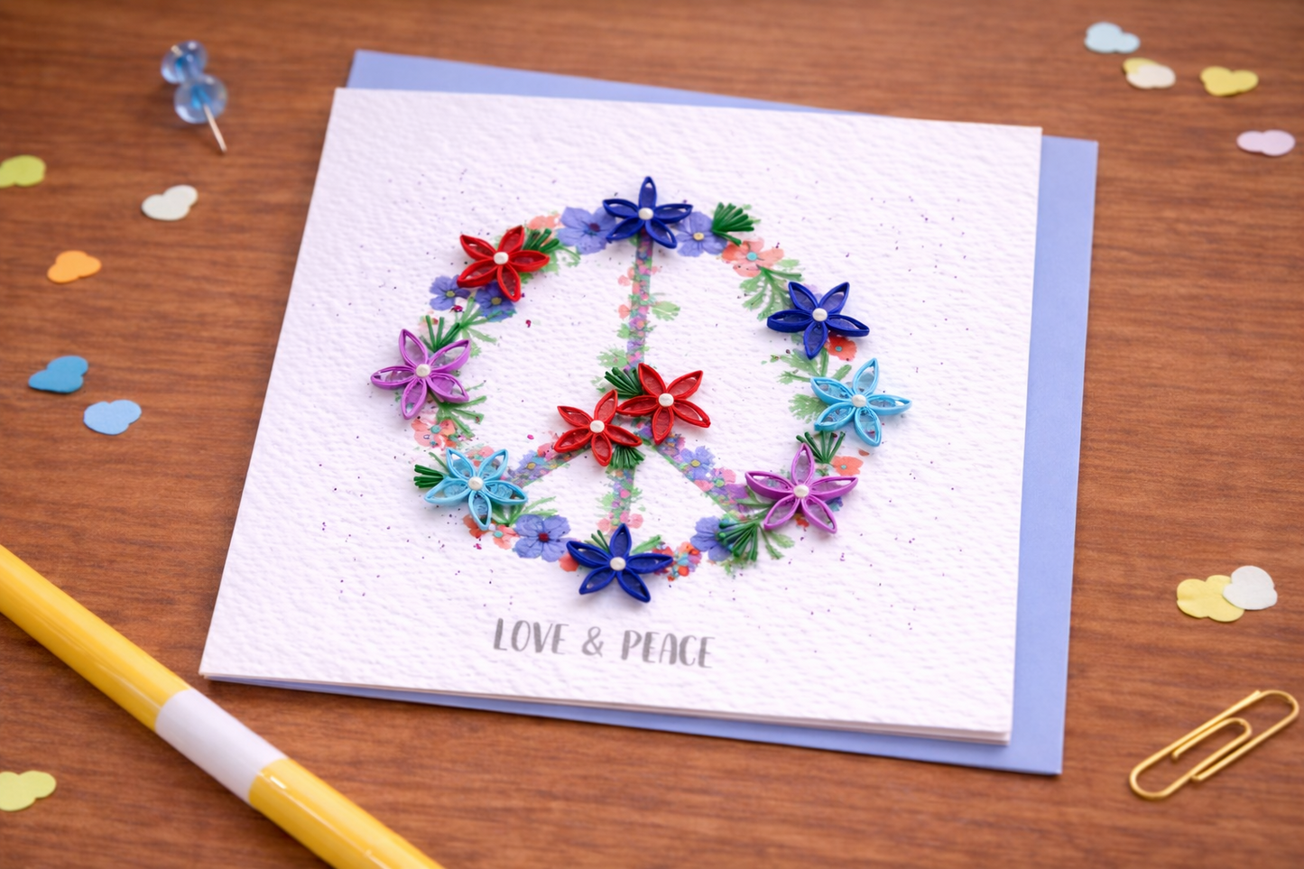 Quilling "Peace Sign" Friendship Greeting Card