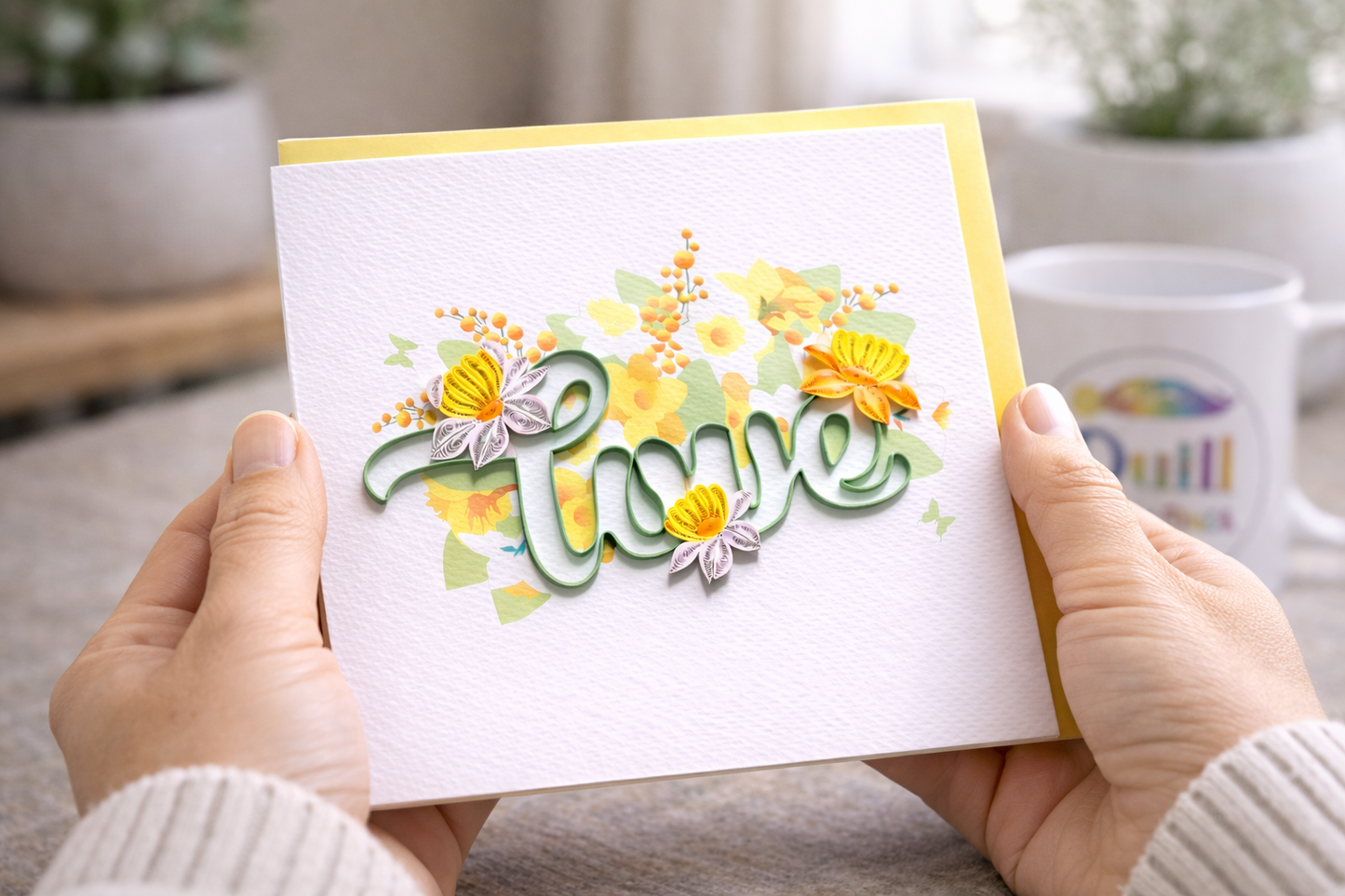 Floral LOVE Quilled Card