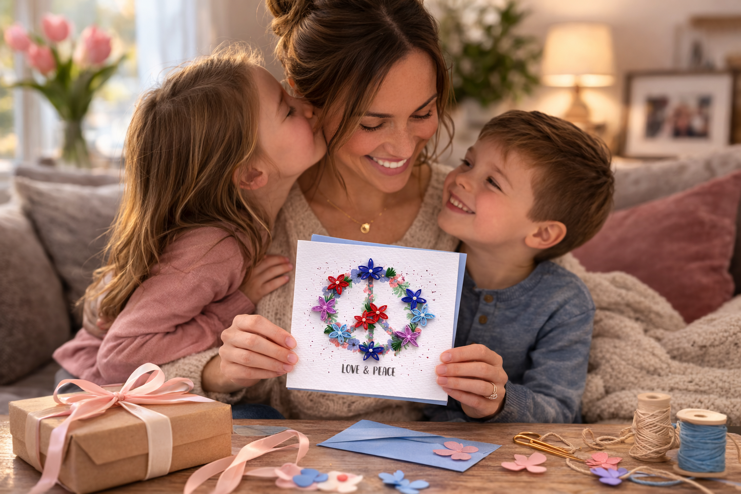 Quilling "Peace Sign" Friendship Greeting Card