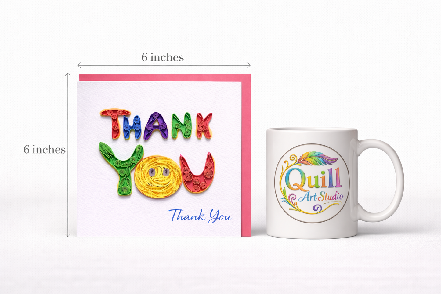 Colorful Thank You Quilling Greeting Card
