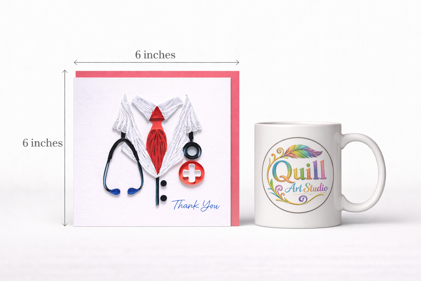 Quilling "Medical Team" Thank You Card