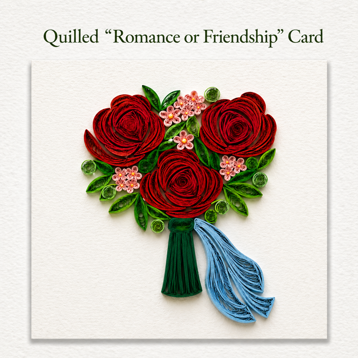 Quilling 'Three Rose Bouquet' Card