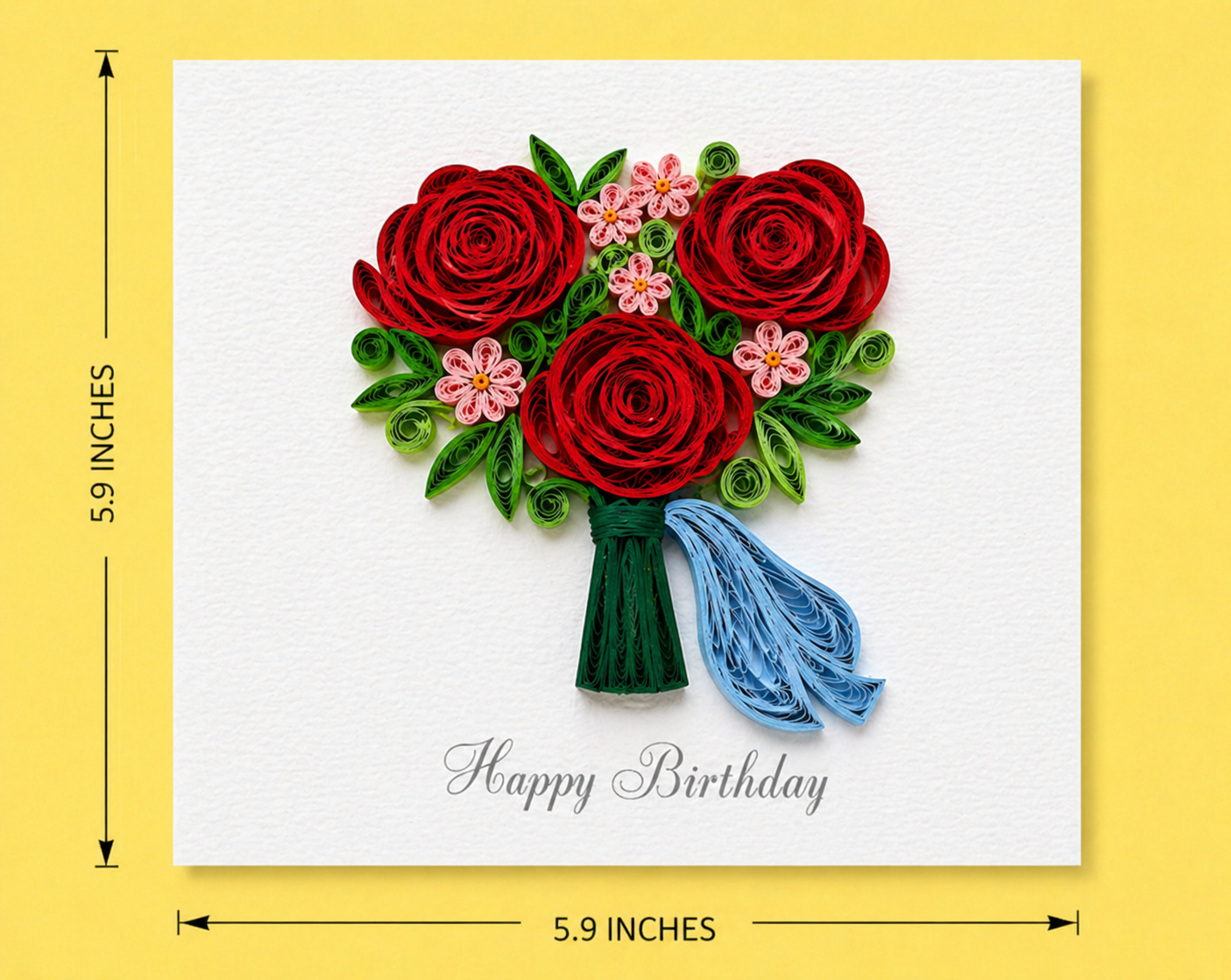 Quilling 'Three Rose Bouquet' Card