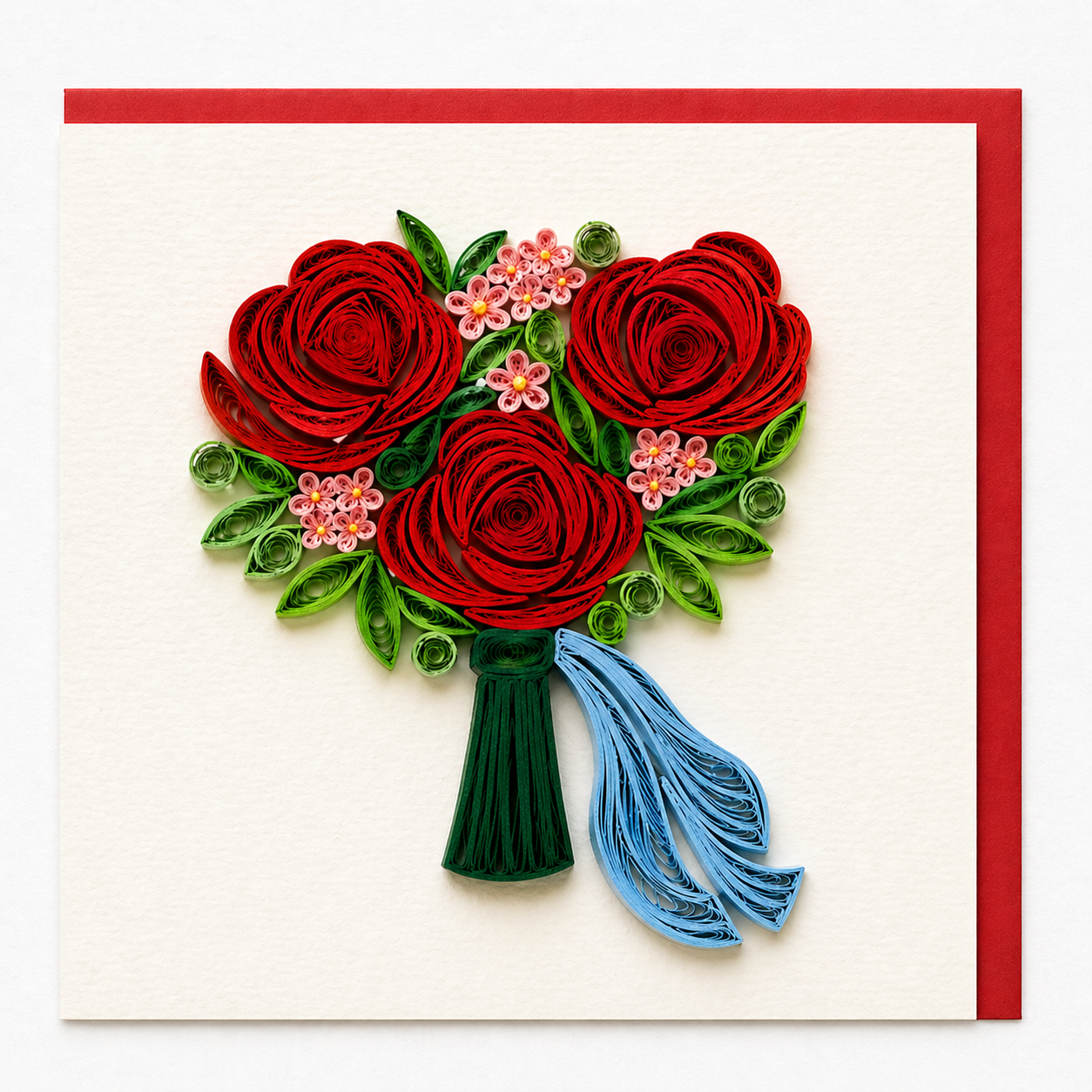 Quilling 'Three Rose Bouquet' Card