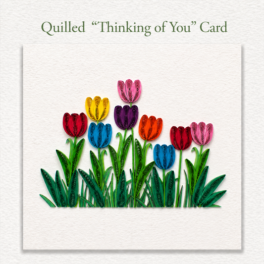 Quilling Bouquet of Tulips Greeting Card