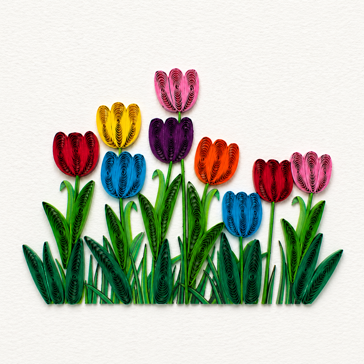 Quilling Bouquet of Tulips Greeting Card