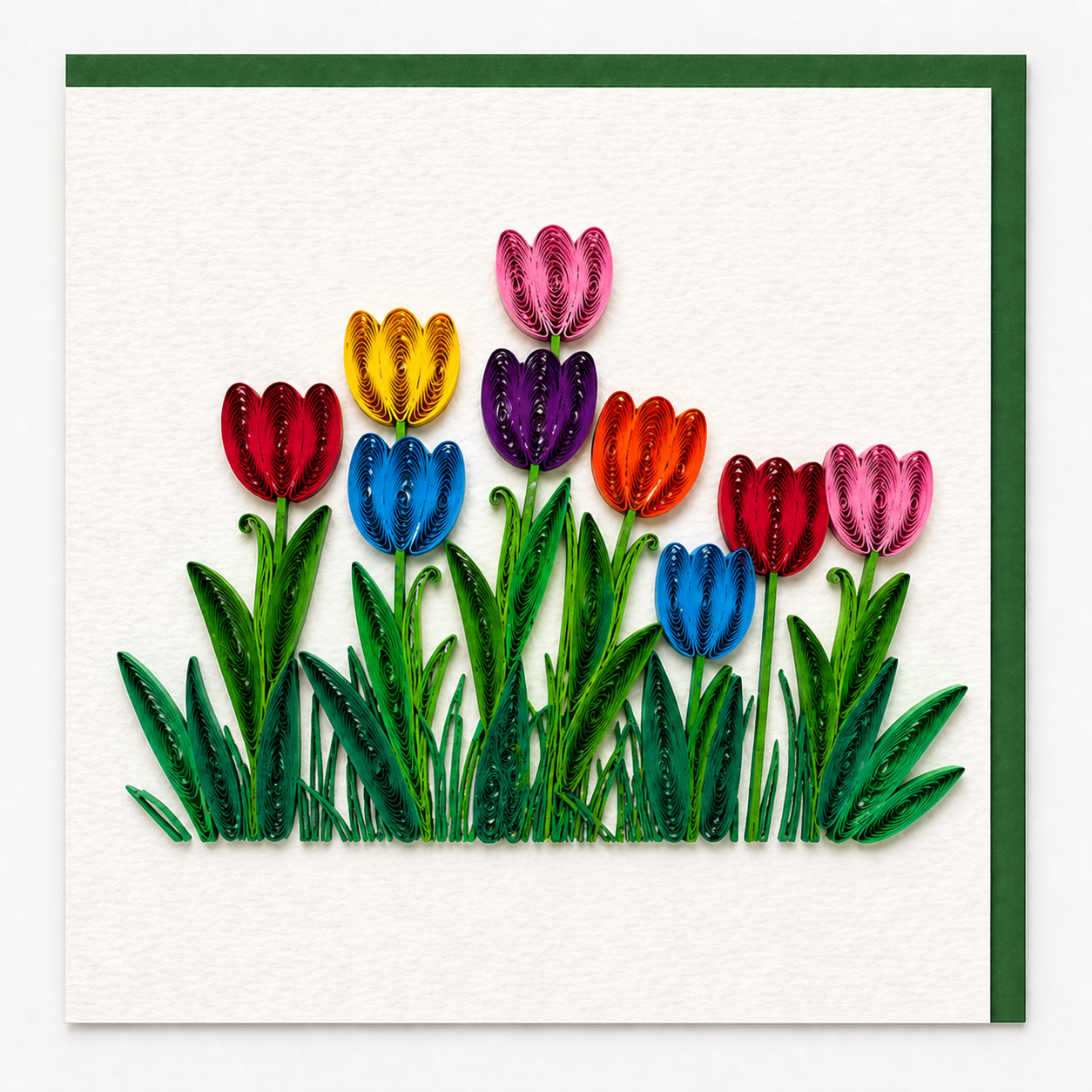 Quilling Bouquet of Tulips Greeting Card