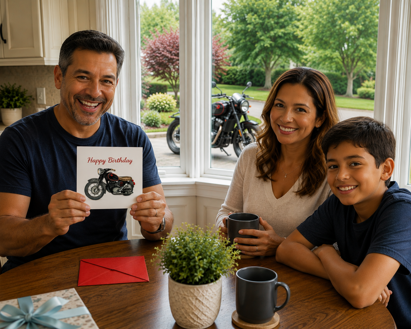 Quilled Motorcycle Celebration Card