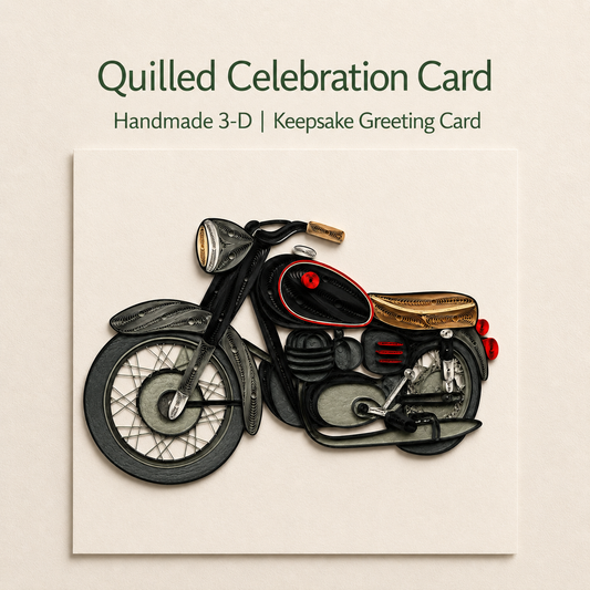 Quilled Motorcycle Celebration Card