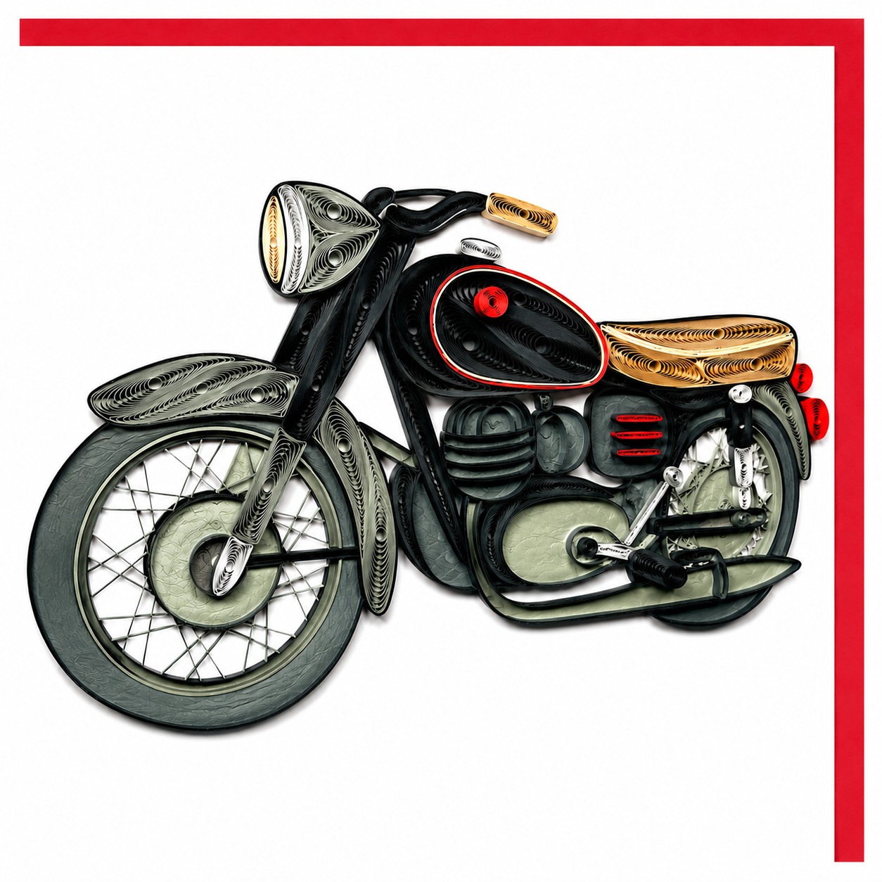 Quilled Motorcycle Celebration Card
