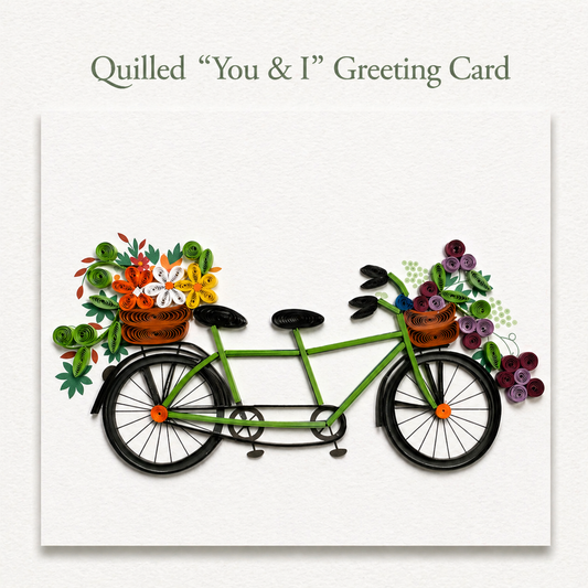 Quilling 'You & I' Bicycle Card