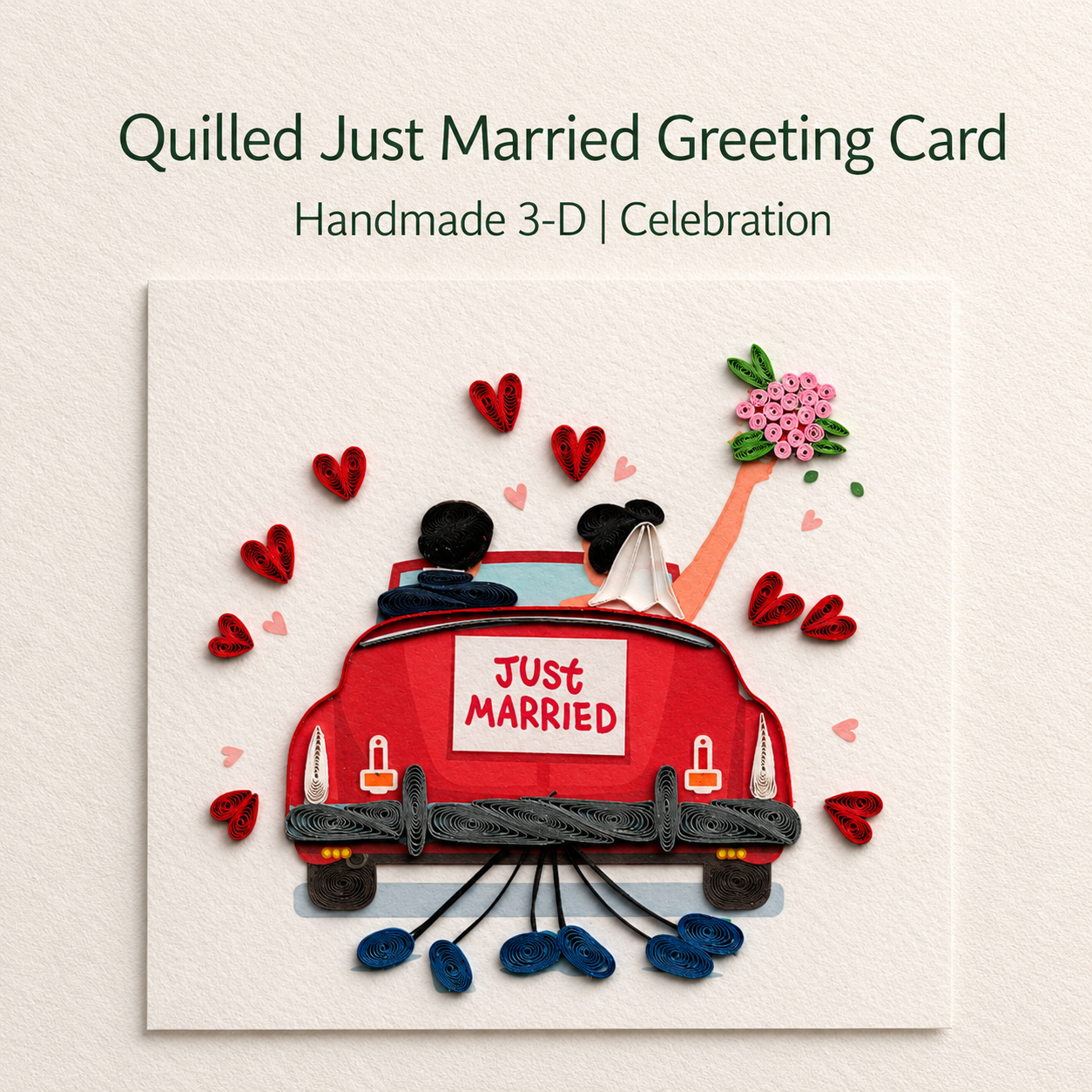 "Just Married" Celebration Card