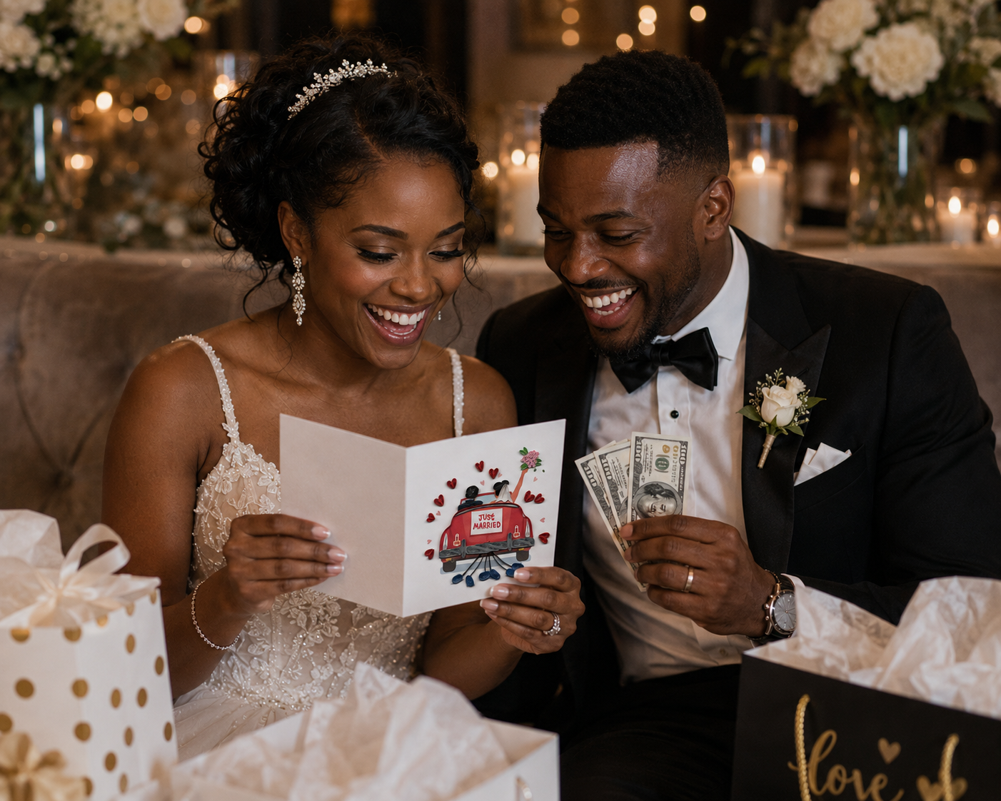 "Just Married" Celebration Card