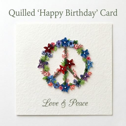 Quilling "Peace Sign" Friendship Greeting Card