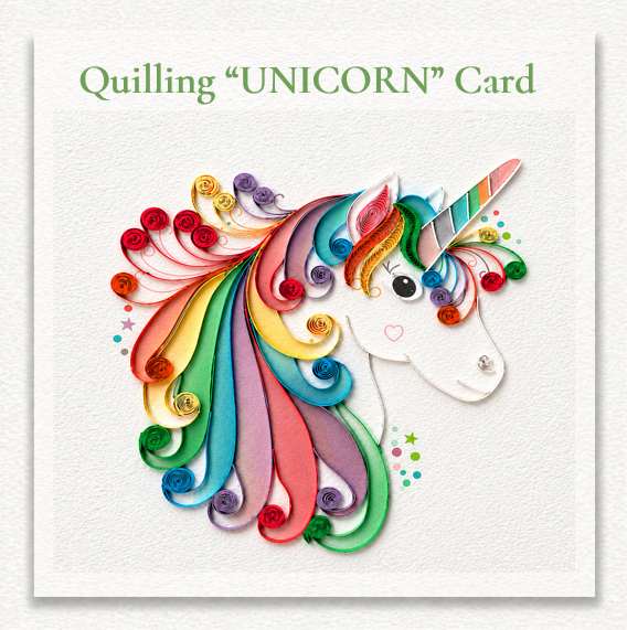 Quilling "UNICORN" Greeting Card