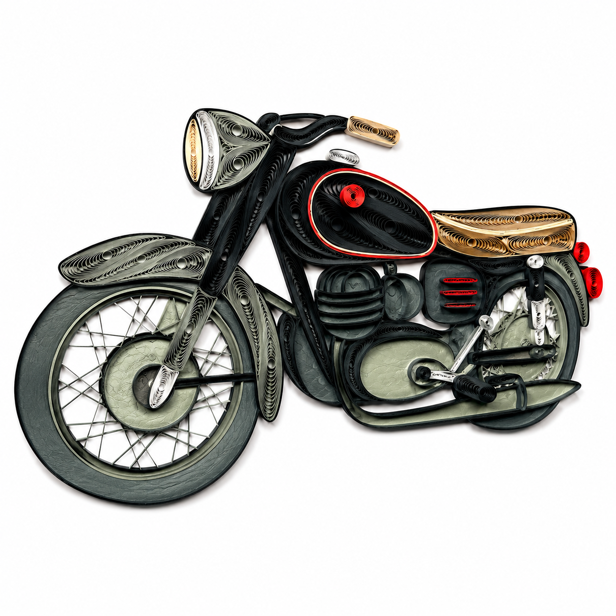 Quilled Motorcycle Celebration Card